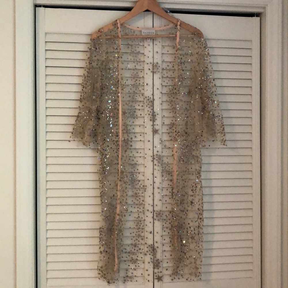 Hayden sparkle sheer kimono